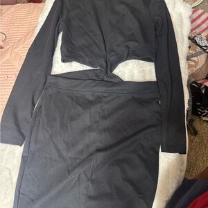 Elegant Black Women's Skirt Set